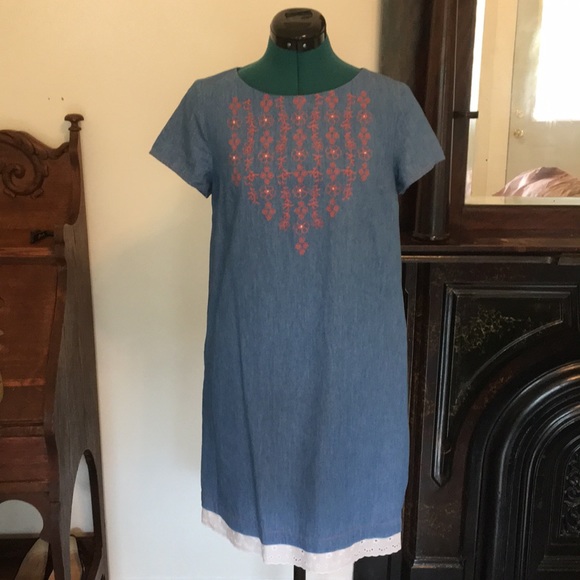 Modcloth Dresses & Skirts - ModCloth blue embroidered cute dress Modcloth Dresses & Skirts - ModCloth blue embroidered cute dress